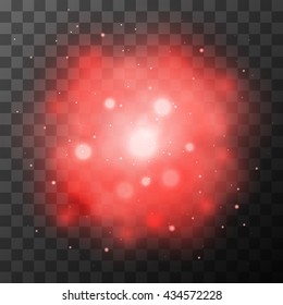 Red bright light, magic effect in the dark