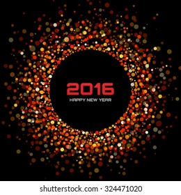 Red Bright New Year 2016 Background, vector illustration