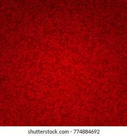 Red bright pixel abstract mosaic.  Virtual concept. Technology background. Design template for your projects. Vector illustration.