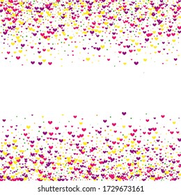 Red Bright Round Texture. Purple Falling Frame. Yellow Circle Anniversary. Rose Invitation Illustration. Splash Backdrop.