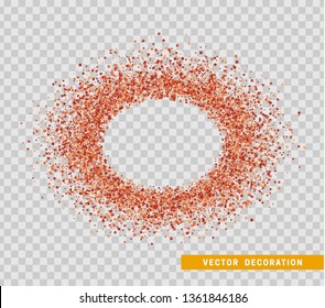 Red bright sparkles background. Bubble for text.