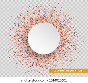 Red bright sparkles background. Paper white bubble for text.