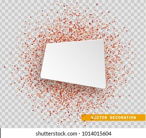 Red bright sparkles background. Paper white bubble for text.