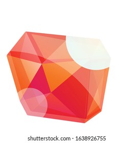 Red brilliant icon. Cartoon of red brilliant vector icon for web design isolated on white background