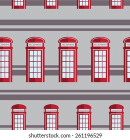 Red britain telephone box  seamless pattern 