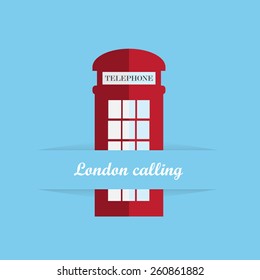 Red britain telephone box vector icon
