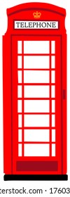 Red British phone booth national symbol of UK