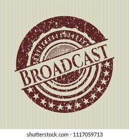 Red Broadcast rubber stamp