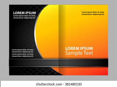 Red brochure bi fold template 
