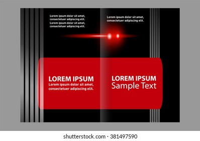 Red brochure bi fold template 