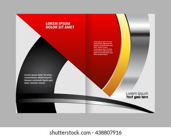 Red brochure bi fold template
