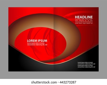 Red brochure bi fold template
