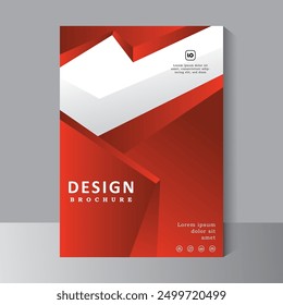 Red brochure design with abstract shape, book cover design, annual report. flyer template, Poster, catalog. Simple sale leaflet for promotion, magazine. Vector eps 10