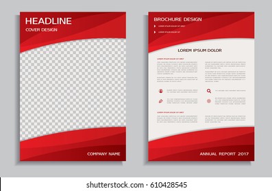 Red brochure design template