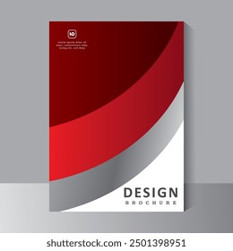 Red Brochure Design Template in A4. Can be use for Book Cover, Annual Report, Magazine, Poster, Business Presentation, Portfolio, Flyer, Banner, Website, Vector Eps 10,