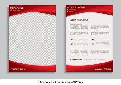 Red Brochure Design Template - Flyer, Front And Back Page