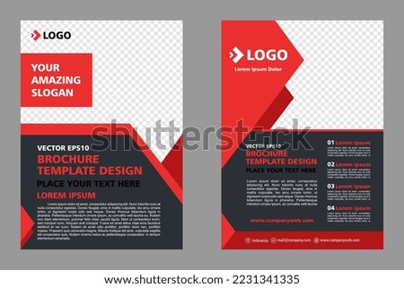 red brochure flyer leaflet template design vector ilustration banner report 