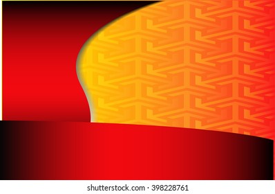 Red brochure template flyer design vector origami paper layer overlap with sample text for A4 size
