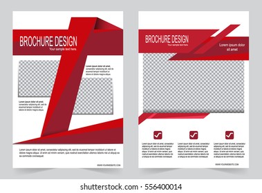 Red Brochure template flyer design, abstract template for annual report, magazine, poster