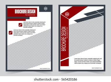 Red Brochure template flyer design, abstract template for annual report, magazine, poster