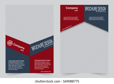 Red Brochure template flyer design, abstract template for annual report, magazine, poster