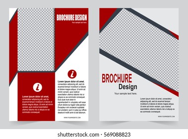 Red Brochure template flyer design, abstract template for annual report, magazine, poster