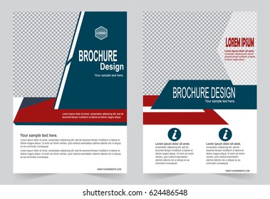 Red Brochure template flyer design, abstract template for annual report, magazine, poster