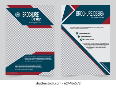 Red Brochure template flyer design, abstract template for annual report, magazine, poster