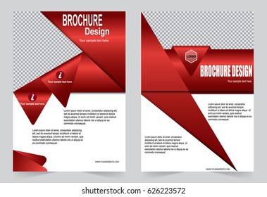 Red Brochure template flyer design, abstract template for annual report, magazine, poster