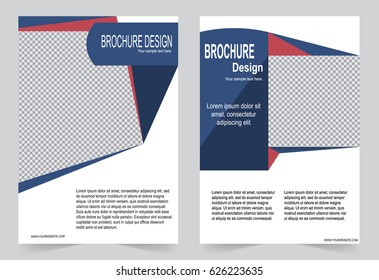 Red Brochure template flyer design, abstract template for annual report, magazine, poster
