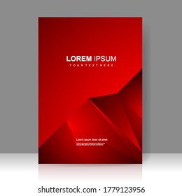 Red Brochure template layout design. Annual report, catalog, Corporate business. Simple Flyer promotion. magazine. Vector illustration