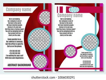 red brochure for tourist business with photo vector