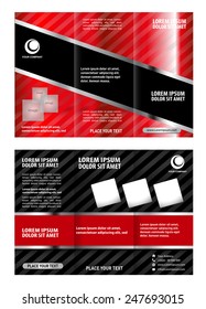 Red brochure tri fold template 