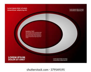 Red brochure tri fold template 