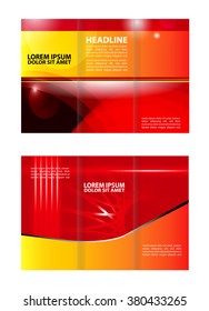 Red brochure tri fold template
