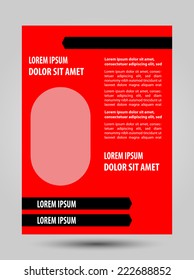 Red brochure, vector 