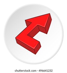 Red broken arrow icon. artoon illustration of red broken arrow vector icon for web