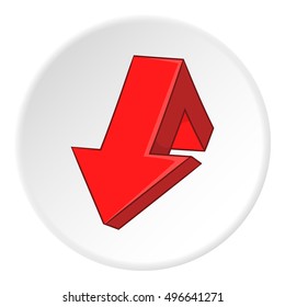 Red broken arrow icon. artoon illustration of red broken arrow vector icon for web