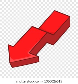 Red broken arrow icon in cartoon style on a background for any web design 