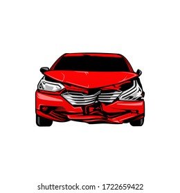 arte vectorial de camión roto rojo