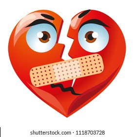 Red broken heart