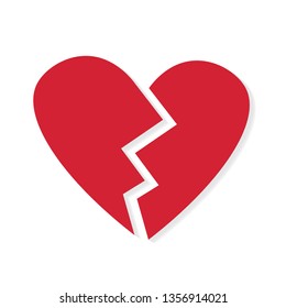 red broken heart icon- vector illustration