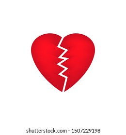 Similar Images, Stock Photos & Vectors of Broken Heart Flat Design Long