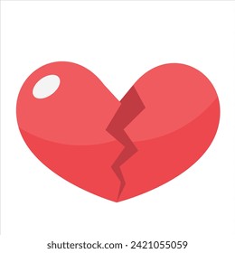 Red Broken Heart illustration vector