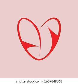 red broken heart love design