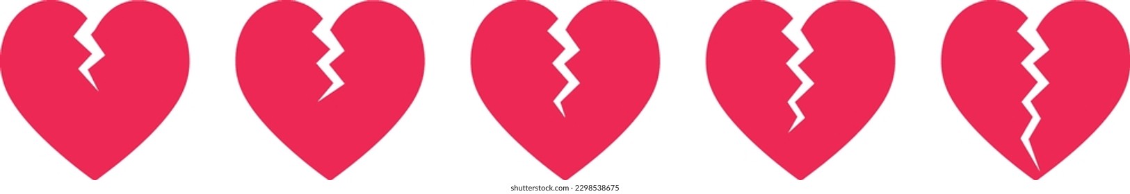 red broken heart style vector design	