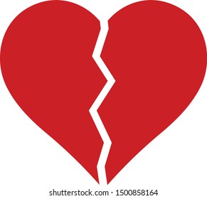 Red broken heart, vector art