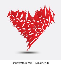 Red broken heart vector, heart icon, logo, flat icon for apps and website, love sign, valentine symbol, polygon graphic, eps10