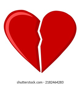 Red broken heart vector illustration