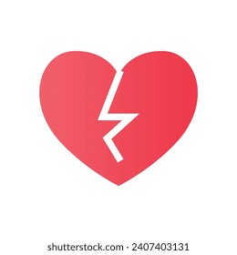 Vector del corazón roto rojo, corazón triste